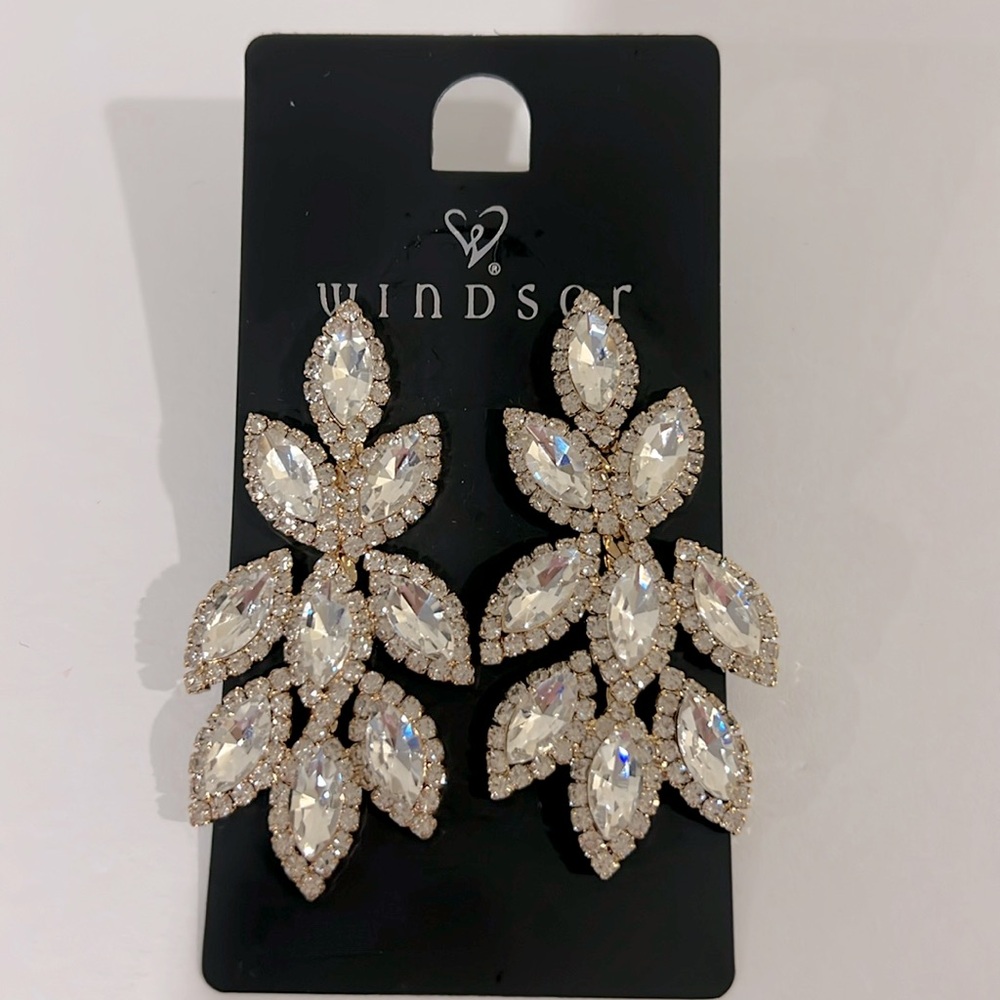 Windsor Gold and Silver Leaf Earrings - Picture 2 of 7